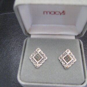 marquisite and sterling silver pierced earrings